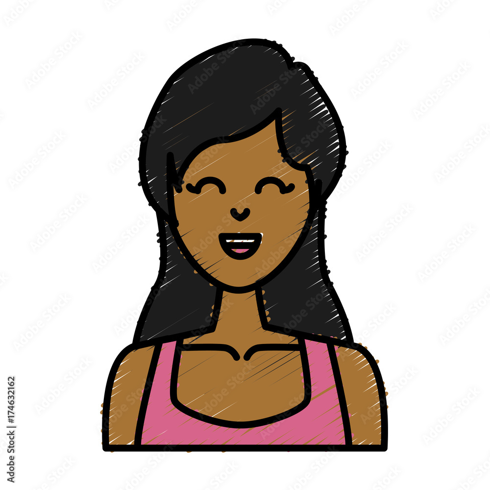 Young woman cartoon icon vector illustration graphic design Young woman cartoon icon vector illustration graphic design