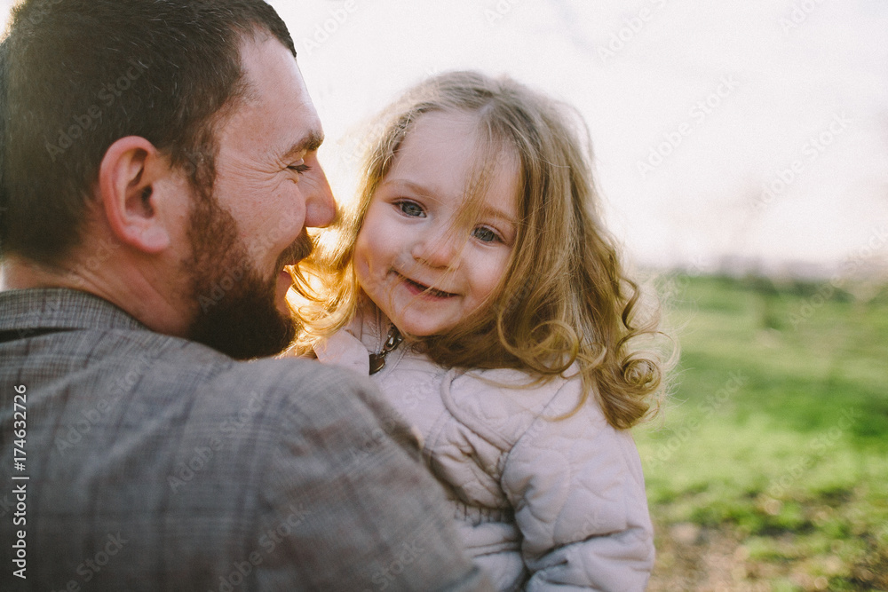 Father and daughter in the park