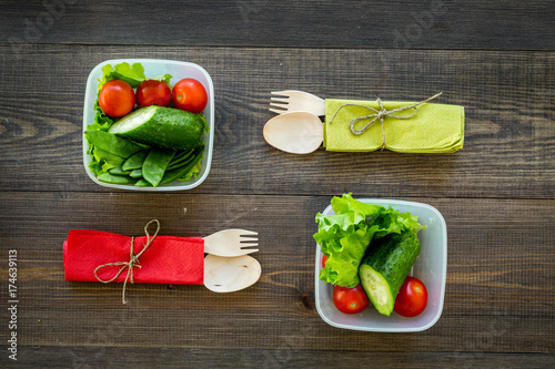 Quadro em tela Healthy meal in containers