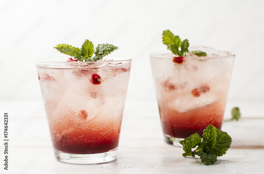 Cocktail drink with pomegranate