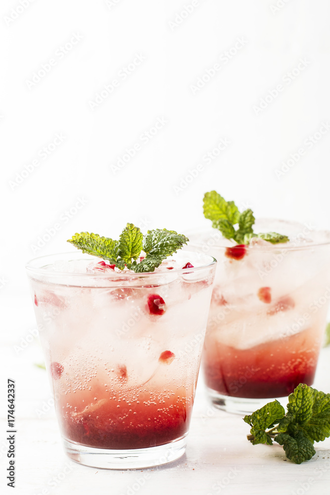 Cocktail drink with pomegranate Cocktail drink with pomegranate