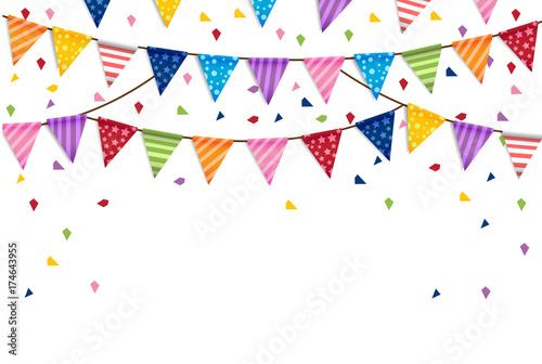 Party happy new year Flags Background Vector