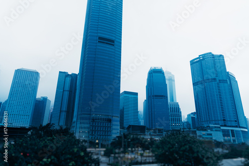 architectural complex against sky in downtown hong kong china.