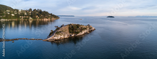 Aerial panoramic view of Whytecliff park in Horseshoe Bay, North Vancouver, British Columbia, Canada. © edb3_16