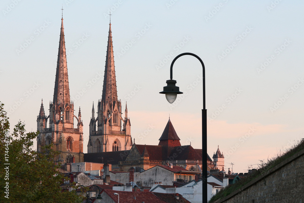 cathedral of bayonne at sunrise