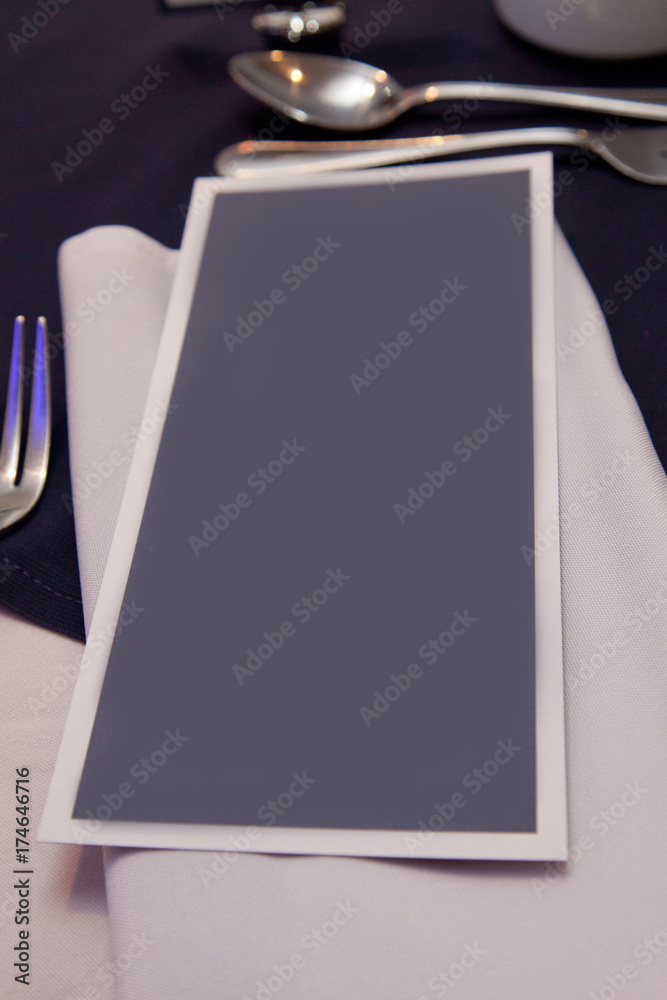 blank wedding table placecard
