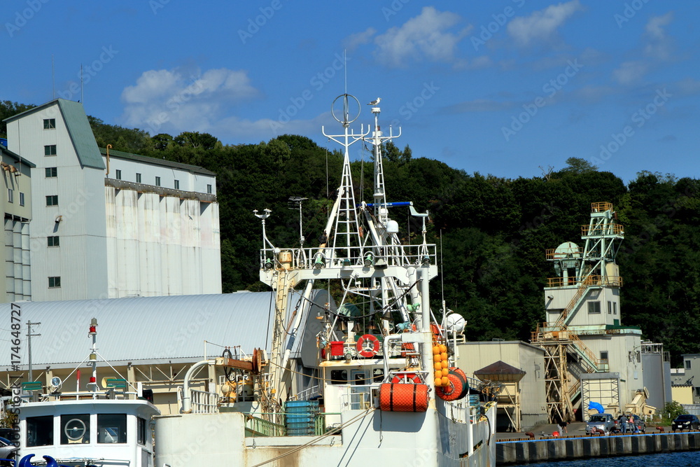Port of Hokkaido Otaru and the landscape of the sea Port of Hokkaido Otaru and the landscape of the sea