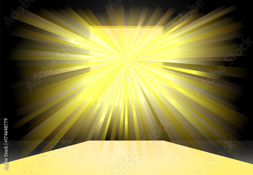 Bright yellow light coming into the window vector image. Symbolizes as enlightenment.