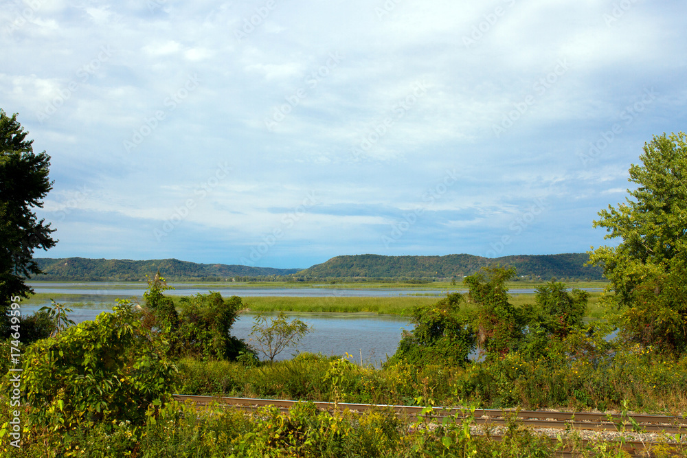 View of the Mississippi River from the Great River Road in Wisconsin