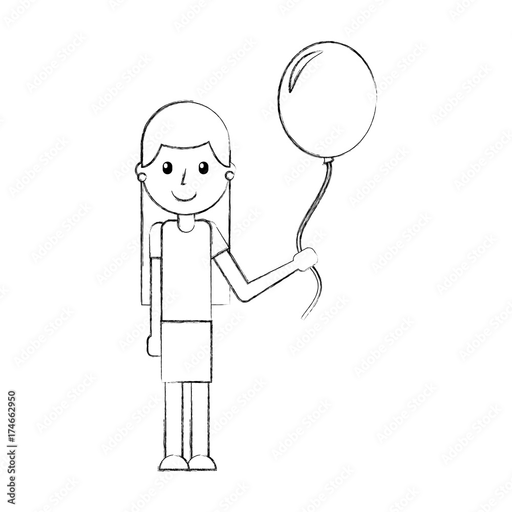 school happy girl holding balloon celebration teacher day school happy girl holding balloon celebration teacher day