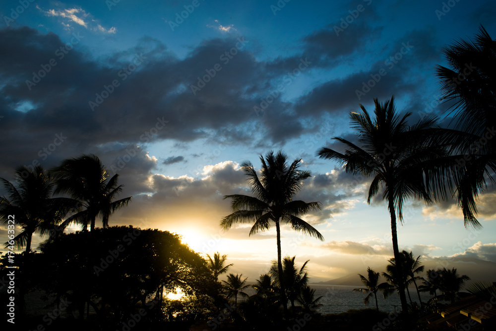 Obraz premium Colourful Sunset in Hawaii