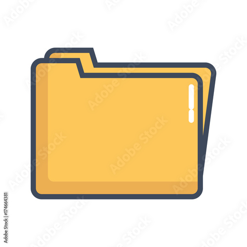 document folder icon over white background vector illustration