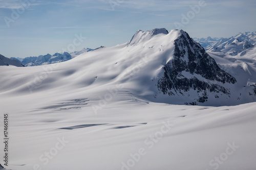 Aerial landscape view of the mountains. Taken far remote North West from Vancouver, British Columbia, Canada. © edb3_16