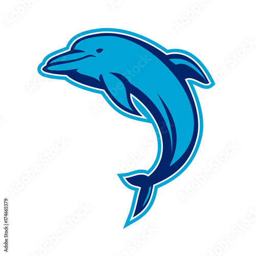 Blue Dolphin Jumping Retro