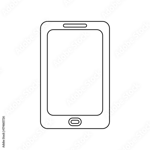 smartphone device icon over white background vector illustration