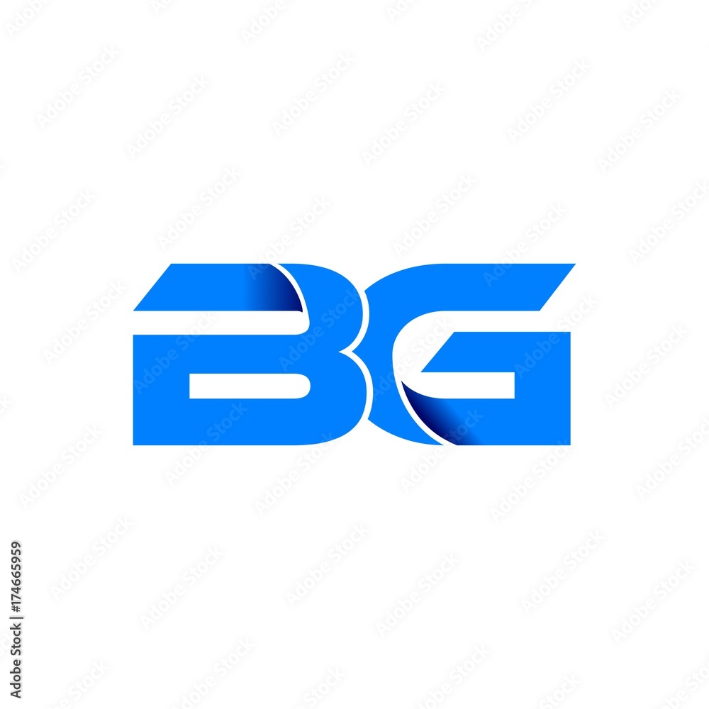 bg logo initial logo vector modern blue fold style bg logo initial logo vector modern blue fold style