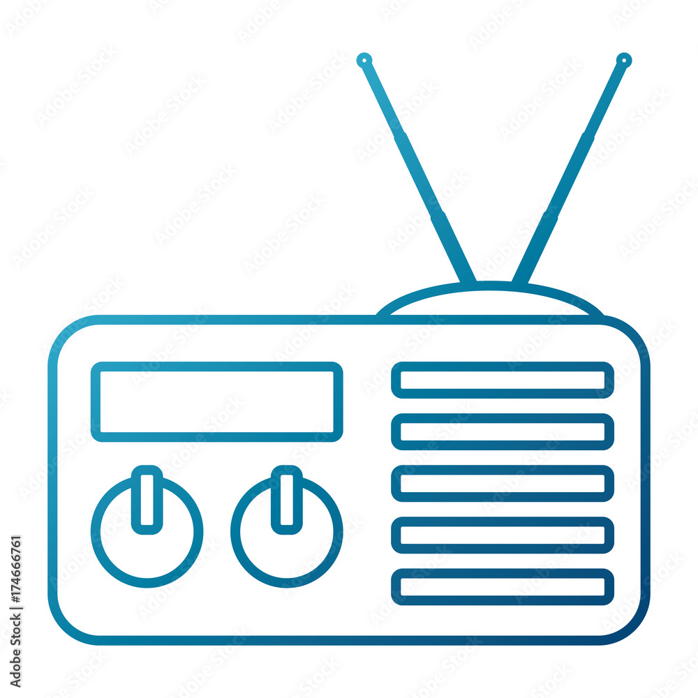 Obraz premium Old radio stereo icon vector illustration graphic design