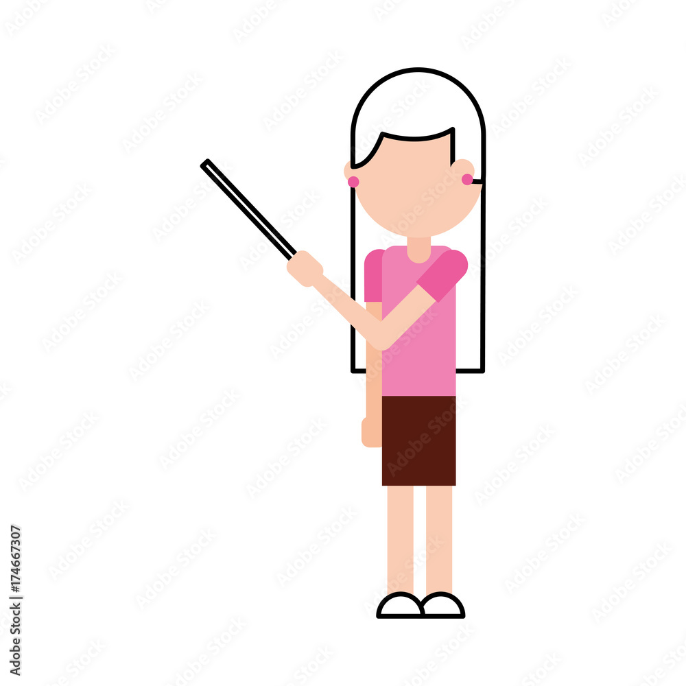 cartoon teacher with pointer standing vector illustration cartoon teacher with pointer standing vector illustration