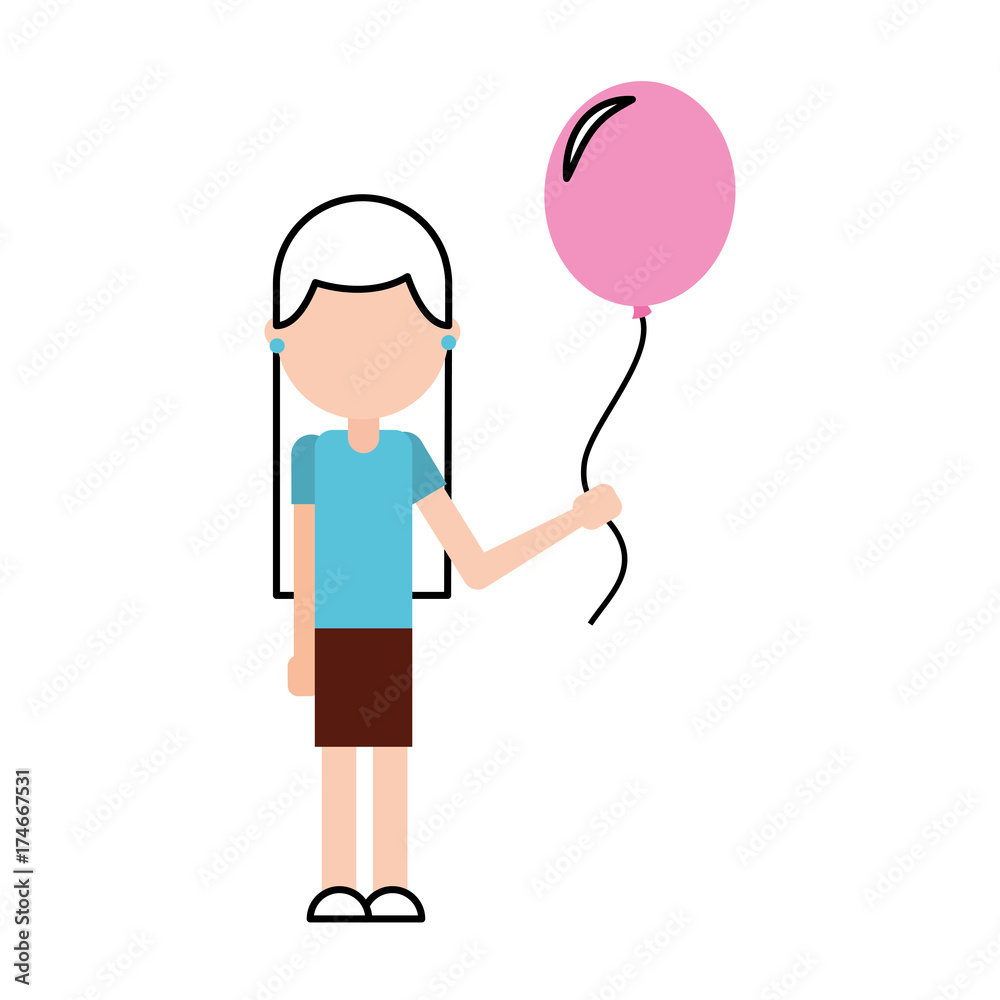 school happy girl holding balloon celebration teacher day school happy girl holding balloon celebration teacher day