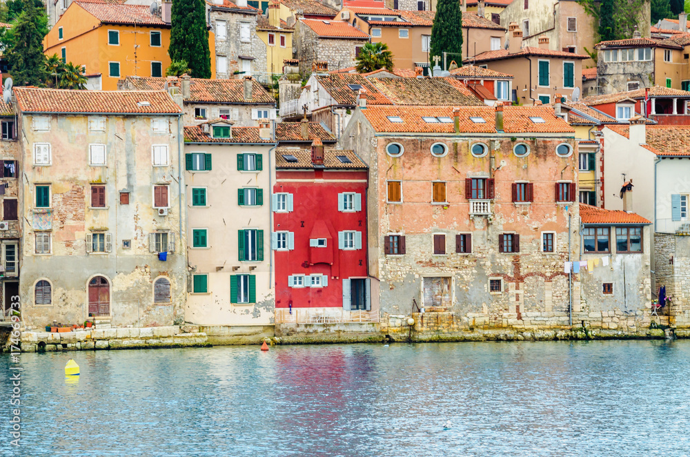 Amazing old town Rovinj with colorful buildings, Istrian peninsula, Croatia