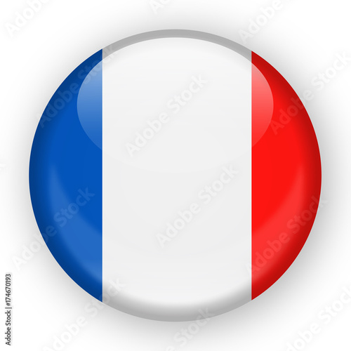France Flag Vector Round Icon