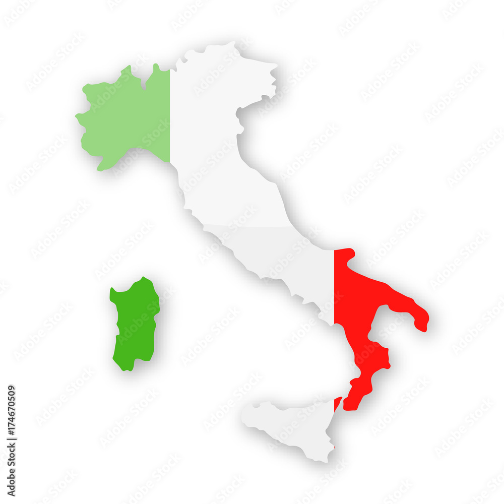 Fototapeta premium Italy Flag Country Contour Vector Icon