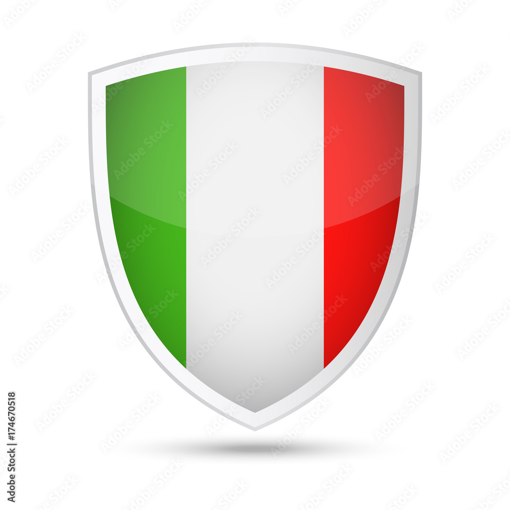 Italy Flag Vector Shield Icon Italy Flag Vector Shield Icon