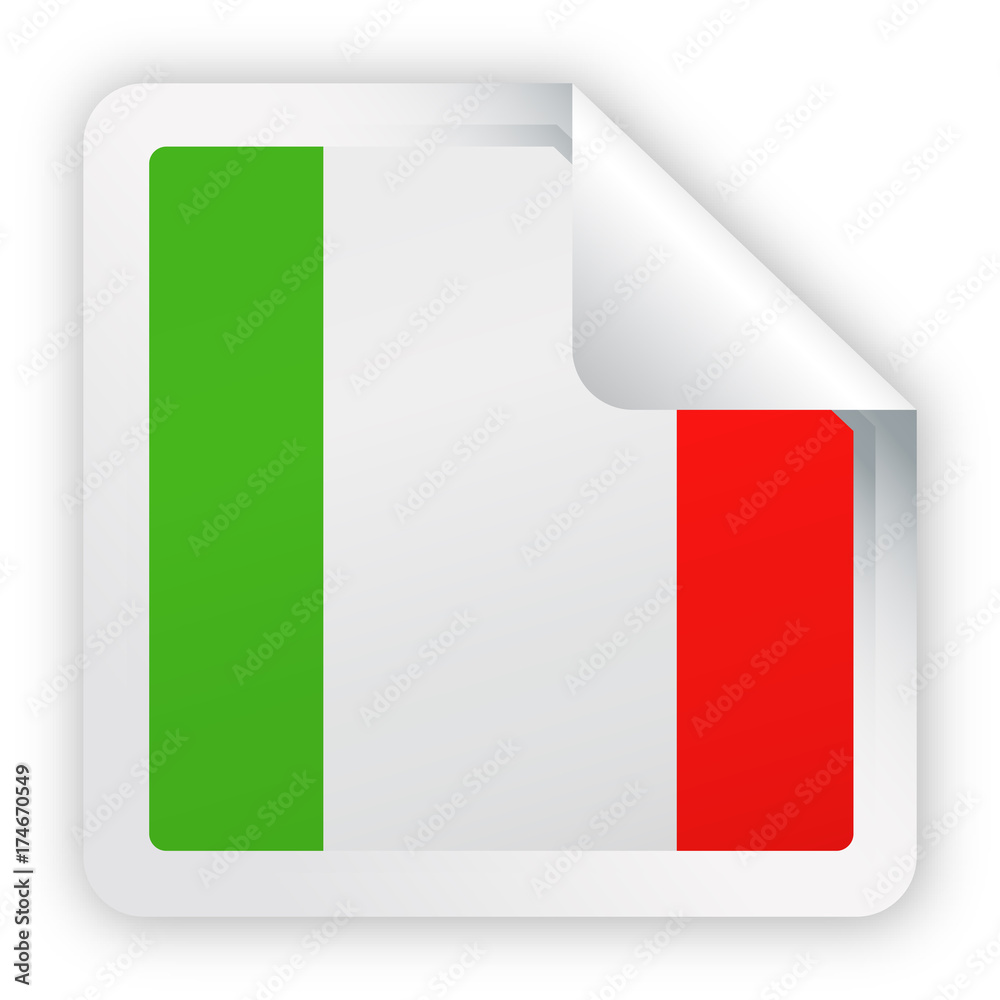 Italy Flag Vector Square Corner Paper Icon Italy Flag Vector Square Corner Paper Icon