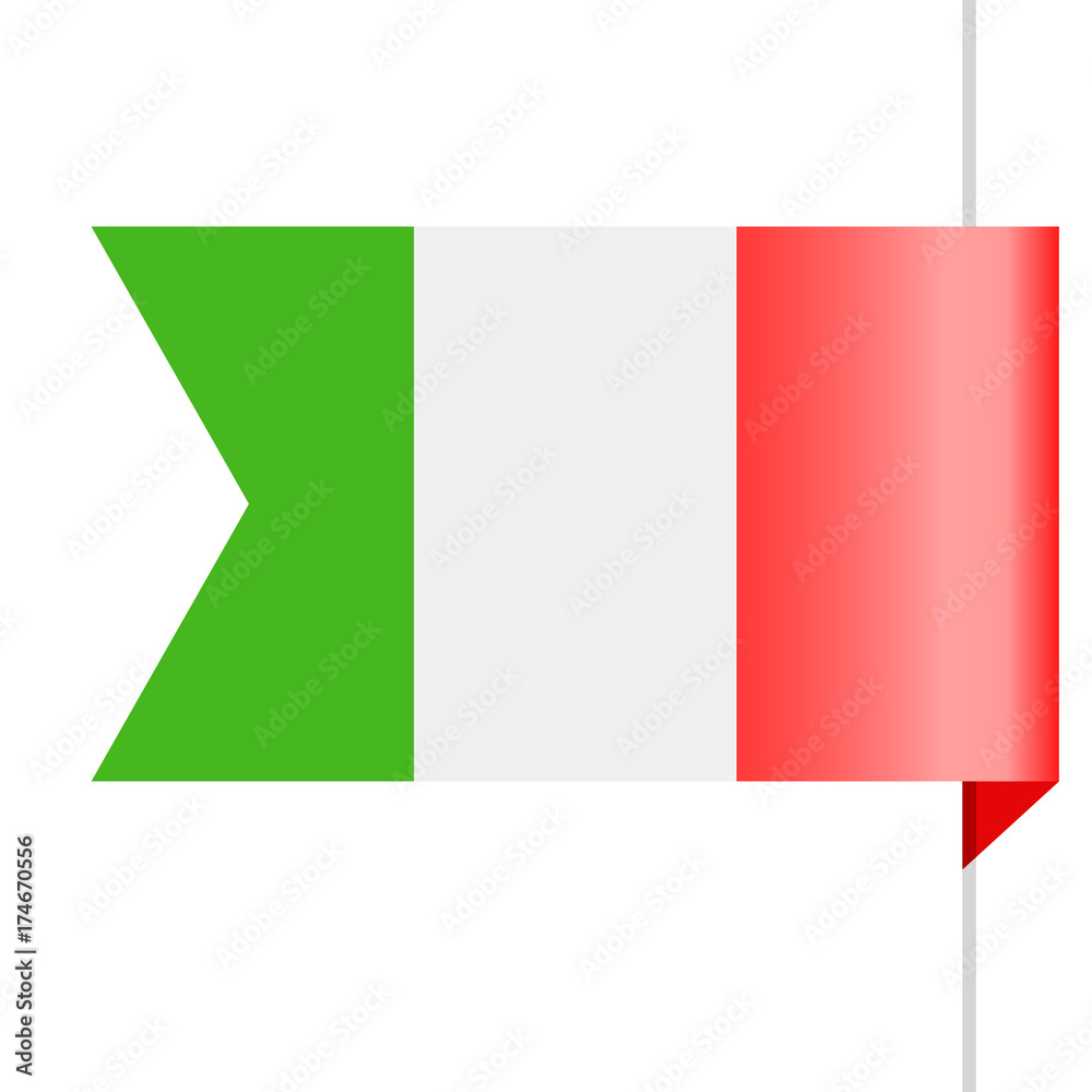 Italy Flag Vector Bookmark Icon