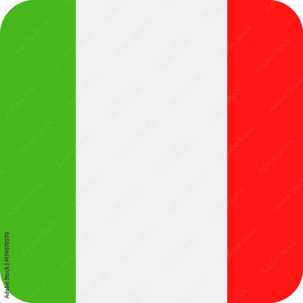 Italy Flag Vector Square Flat Icon