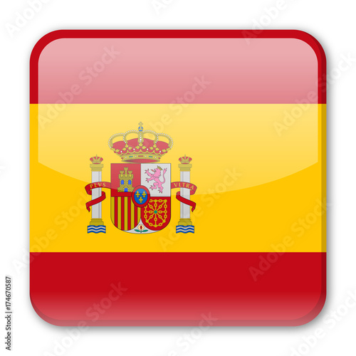 Spain Flag Vector Square Icon