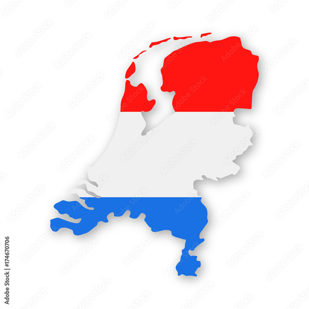 Netherlands Flag Country Contour Vector Icon Netherlands Flag Country Contour Vector Icon