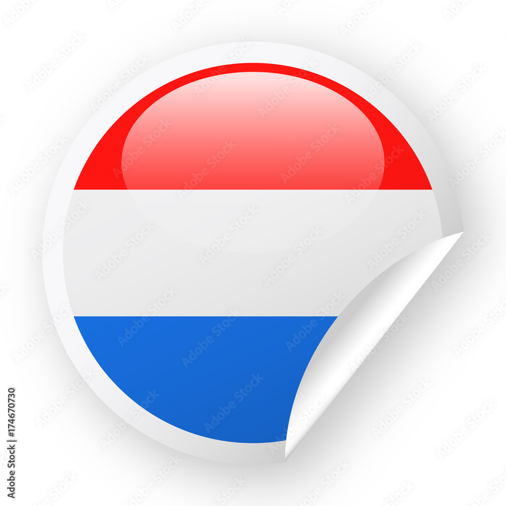 Netherlands Flag Vector Round Corner Paper Icon