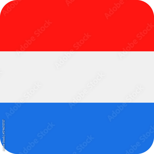 Netherlands Flag Vector Square Flat Icon