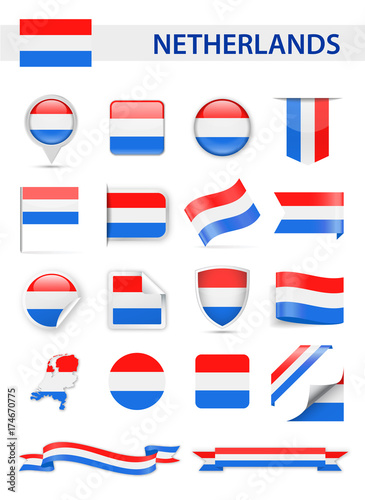Free Download Netherlands Flag Vector Set - GFXLoad