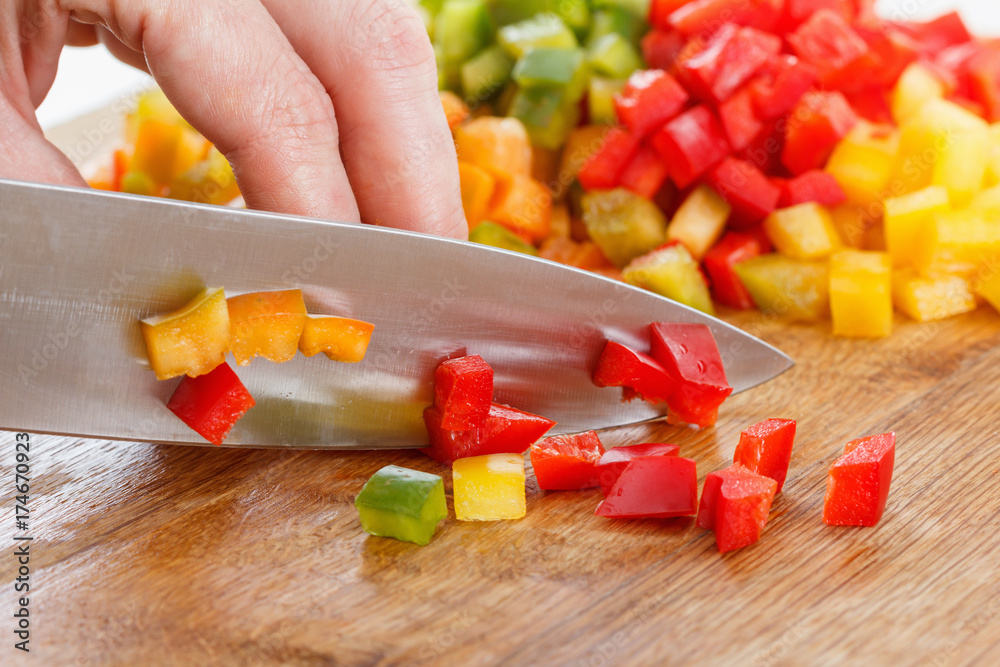 Stock Up On Winter Food. Chef Puts Bell Pepper Into Plastic Container For  Freezing. Stock Photo, Picture and Royalty Free Image. Image 65590921.