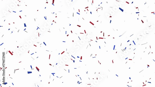 Blue, red and white confetti (us flag color) - loop, alpha channels and 4K