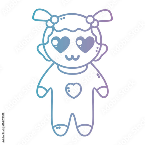 line nice baby girl with pijama and hairstyle
