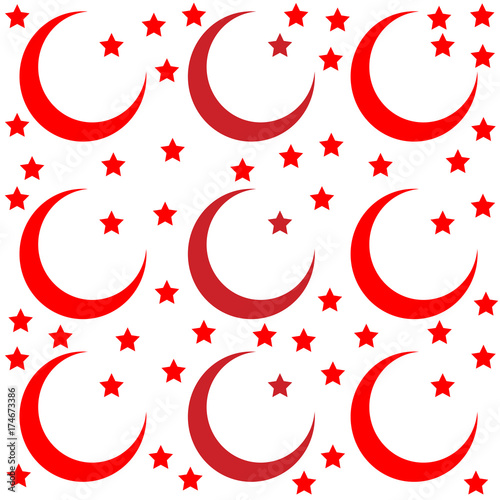 Islamic symbol of the crescent moon and star
