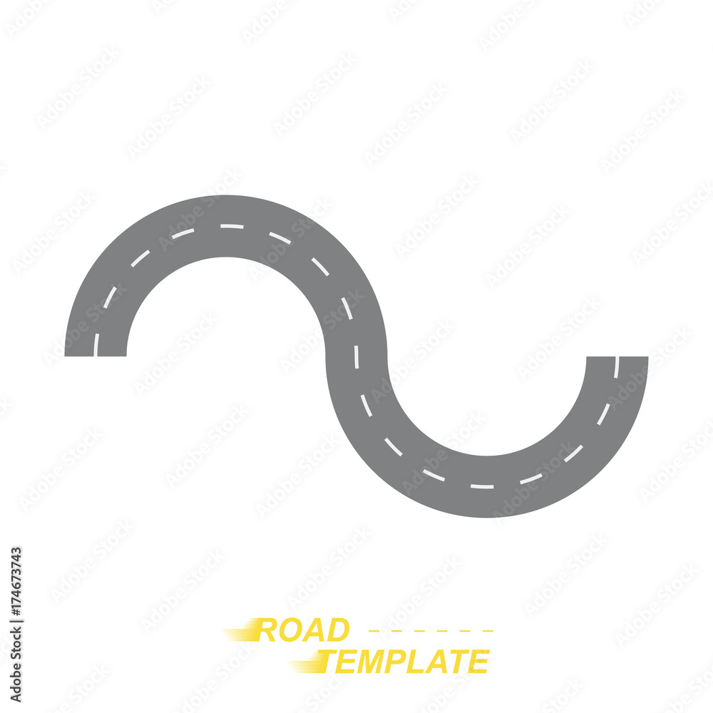 A round road template on a white background. Flat vector illustration EPS 10 A round road template on a white background. Flat vector illustration EPS 10