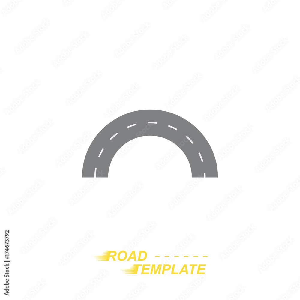 A round road template on a white background. Flat vector illustration EPS 10