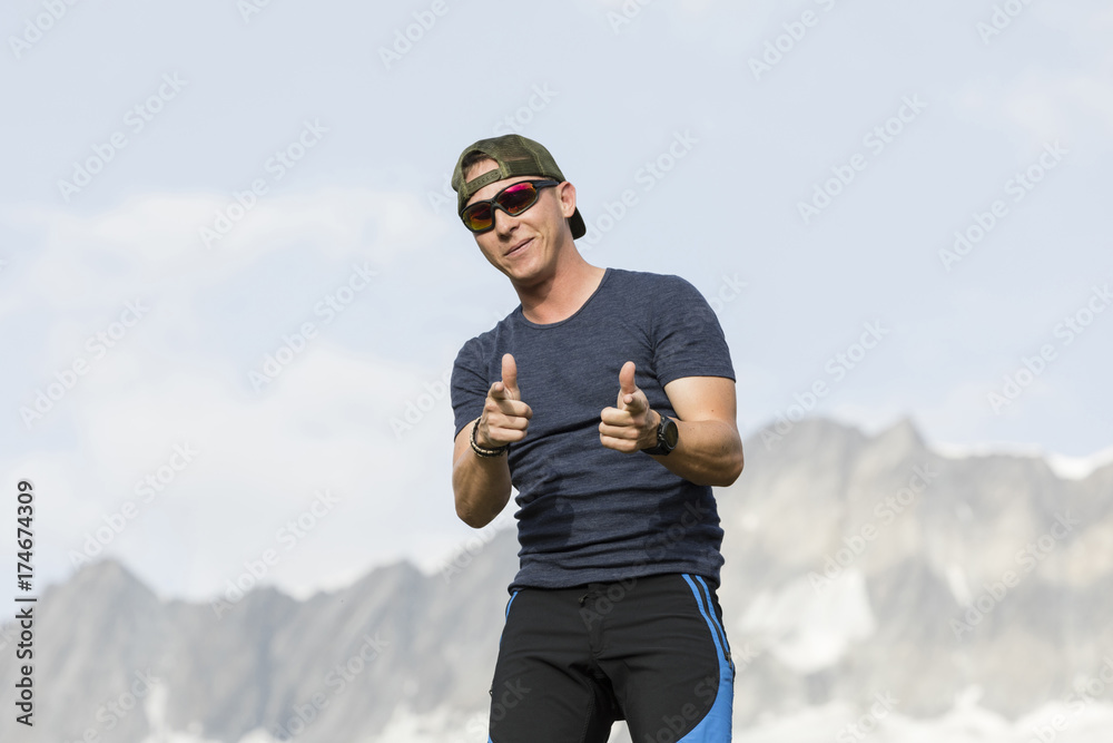 Fototapeta premium Cool and handsome man allows himself a fun