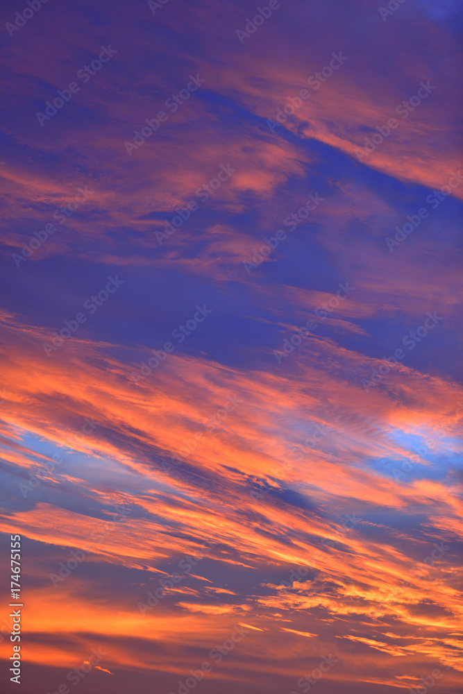 The sky with clouds beatiful sunrise background.