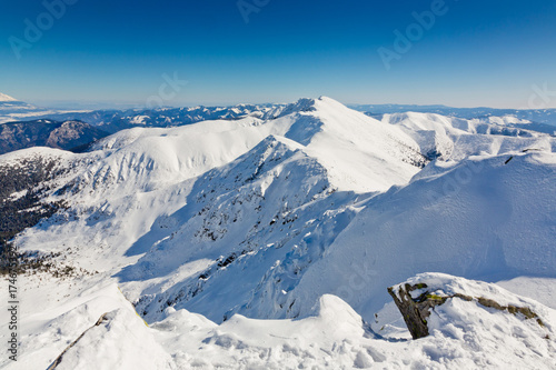 main mountain ridge with Dumbier hill, Low Tatras, Slovakia © Milan Noga reco