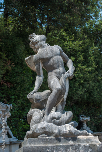 Statue of Cherubini with dolphin