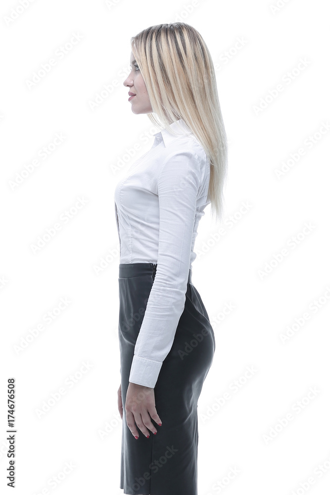 side view.confident young business lady side view.confident young business lady