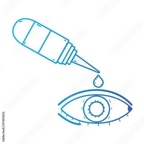 line eye with conjunctivitis and medical bottle drop treatment