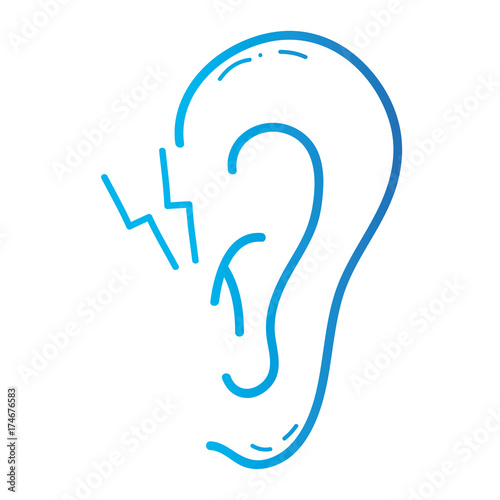 line ear with otitis sickness infection and inflammation