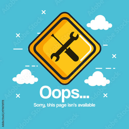 oops page no found concept vector illustration design