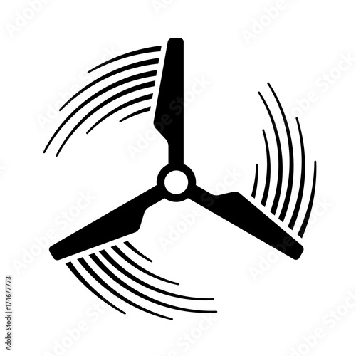 wind power plant propeller motion line symbol vector